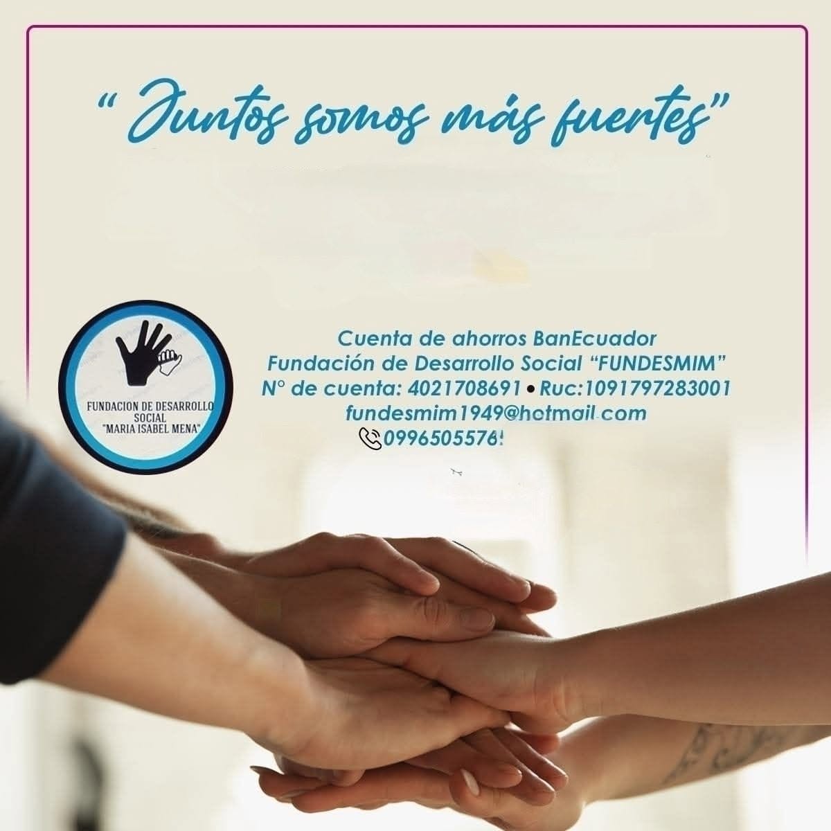Datos oficiales de donación FUNDESMIM